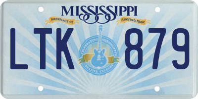 MS license plate LTK879