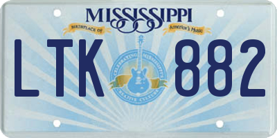 MS license plate LTK882