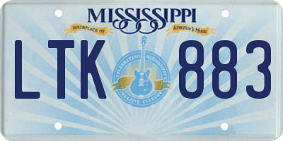 MS license plate LTK883