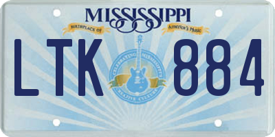 MS license plate LTK884