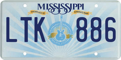 MS license plate LTK886