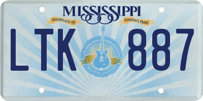 MS license plate LTK887