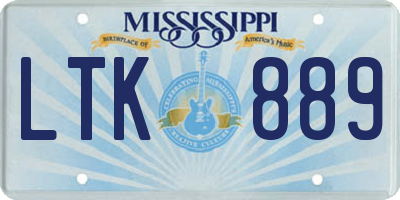 MS license plate LTK889