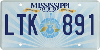 MS license plate LTK891