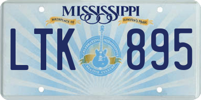 MS license plate LTK895