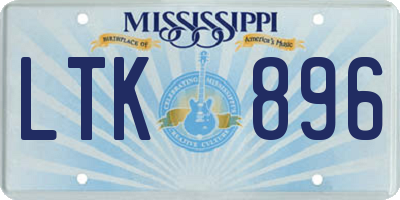 MS license plate LTK896