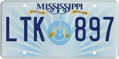 MS license plate LTK897