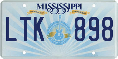 MS license plate LTK898