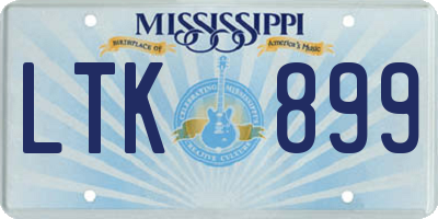 MS license plate LTK899