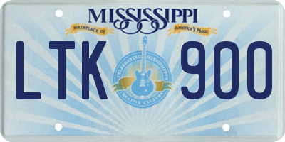 MS license plate LTK900
