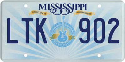 MS license plate LTK902