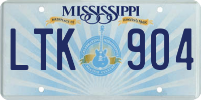 MS license plate LTK904