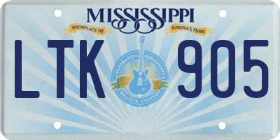 MS license plate LTK905