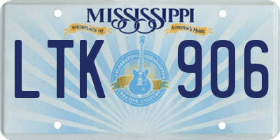 MS license plate LTK906