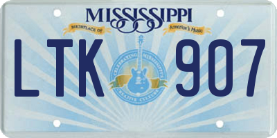 MS license plate LTK907