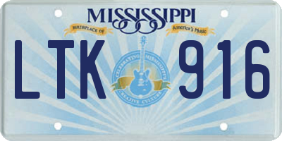 MS license plate LTK916