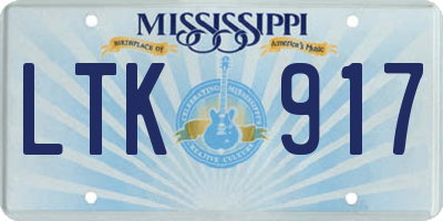 MS license plate LTK917