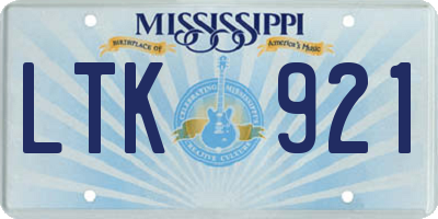 MS license plate LTK921