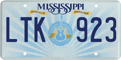 MS license plate LTK923