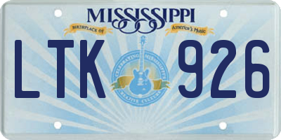 MS license plate LTK926