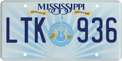 MS license plate LTK936