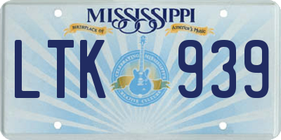 MS license plate LTK939