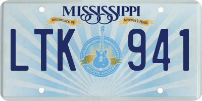 MS license plate LTK941