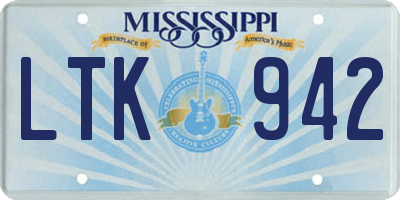 MS license plate LTK942