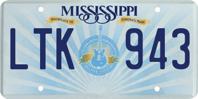 MS license plate LTK943
