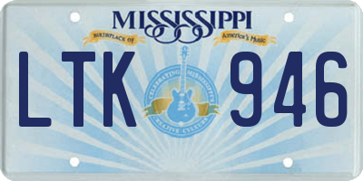 MS license plate LTK946