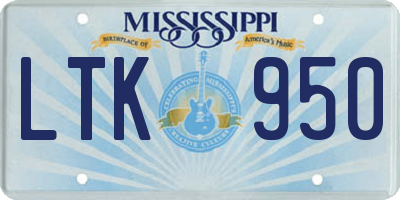 MS license plate LTK950