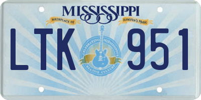 MS license plate LTK951