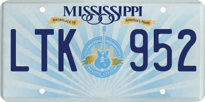 MS license plate LTK952