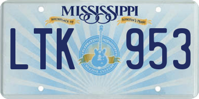 MS license plate LTK953