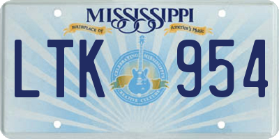 MS license plate LTK954