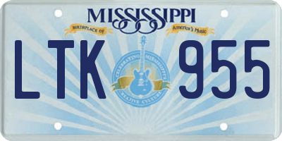 MS license plate LTK955