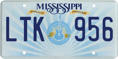 MS license plate LTK956