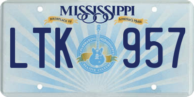 MS license plate LTK957