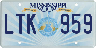 MS license plate LTK959