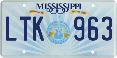MS license plate LTK963