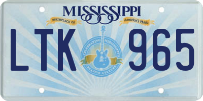 MS license plate LTK965
