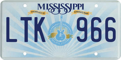 MS license plate LTK966