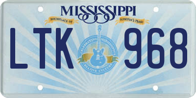 MS license plate LTK968