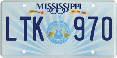 MS license plate LTK970