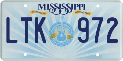 MS license plate LTK972
