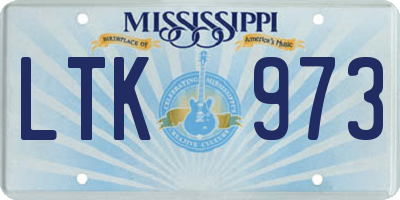 MS license plate LTK973
