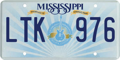 MS license plate LTK976