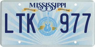 MS license plate LTK977