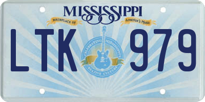MS license plate LTK979