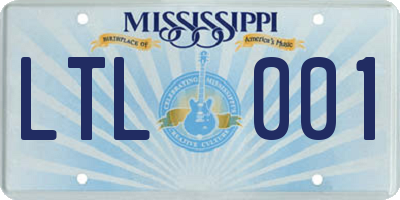 MS license plate LTL001